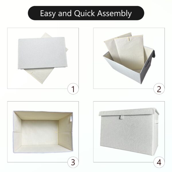 Foldable Premium Fabric Storage Box – 2 Pack – 2 Boxes and 4 hardboards - Image 3