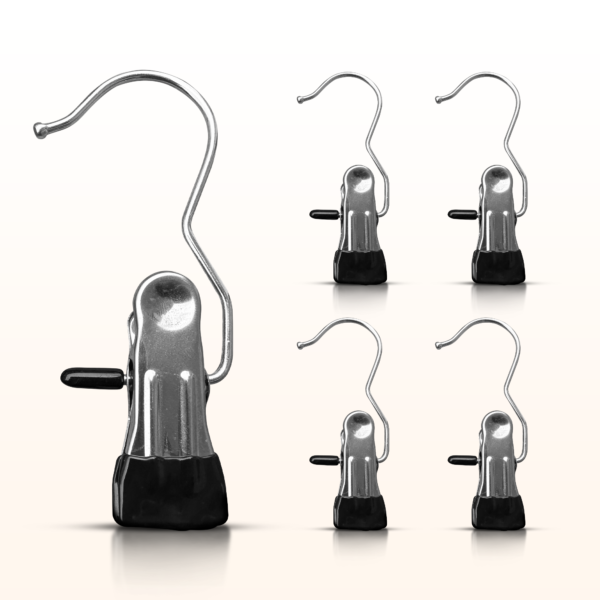 Hanger Clip Set – 5 Pieces Stainless Steel Hanger Clips - Image 2