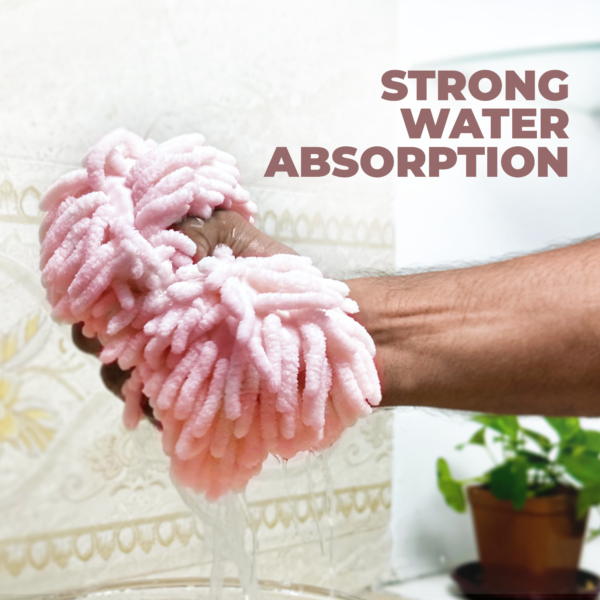 Hand Towel – Light Pink Color – Very Soft Chenille Fabric Fuzzy Ball Towel - Image 5