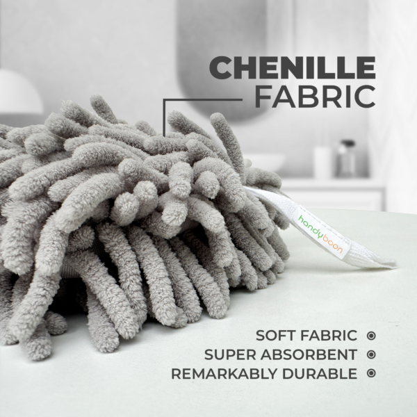 Hand Towel – Ash Color – Very Soft Chenille Fabric Fuzzy Ball Towel (Copy) - Image 3